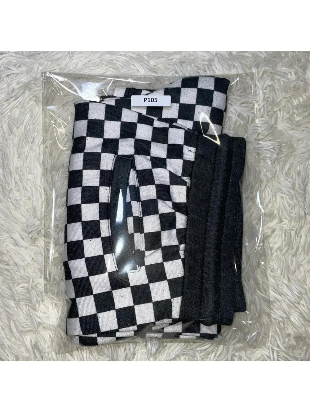 Forever 21 Men’s  Black & White Cotton Regular Fit Checkered Drawstring Shorts L